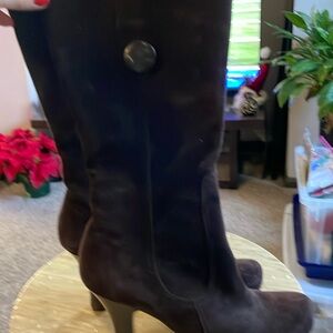 Brown suede knee boots!
